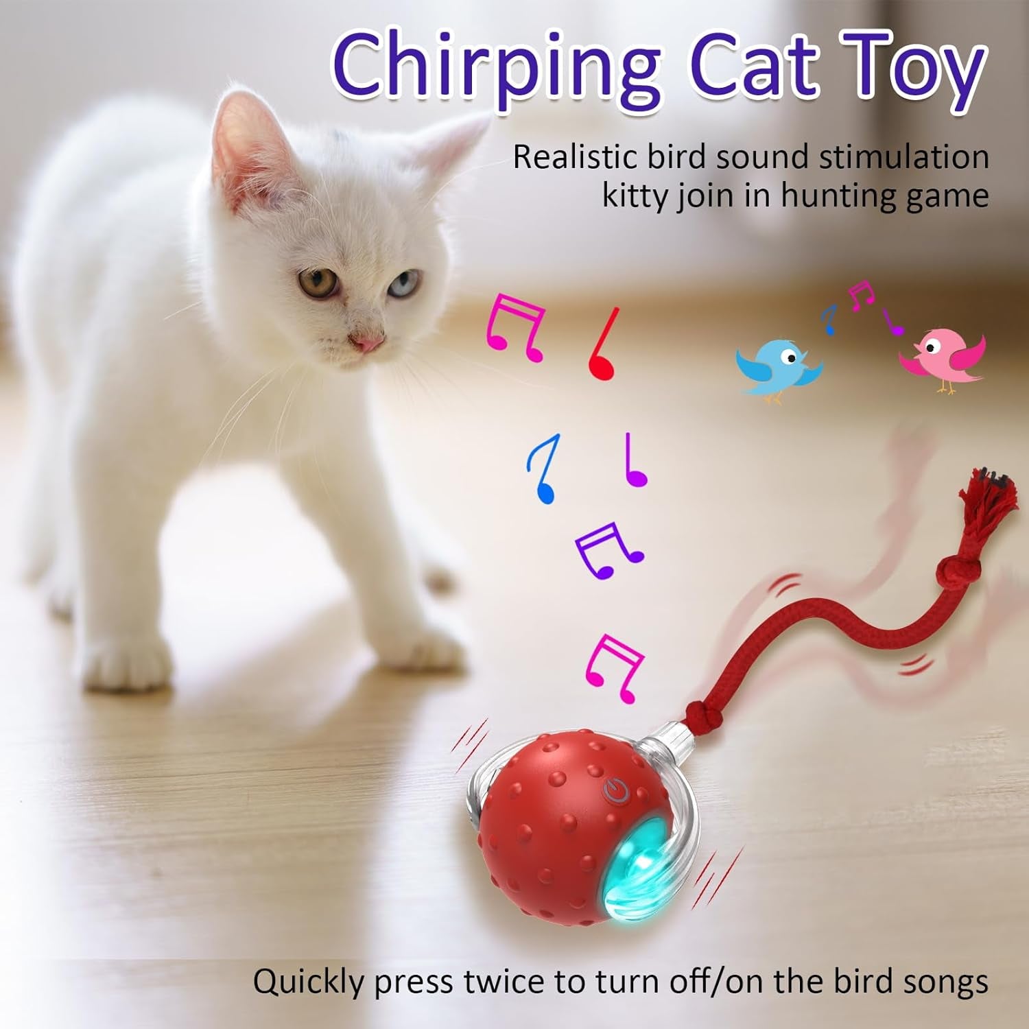 Motion-Activated Interactive Cat Ball – Rolling, Chirping Toy for Endless Indoor Play