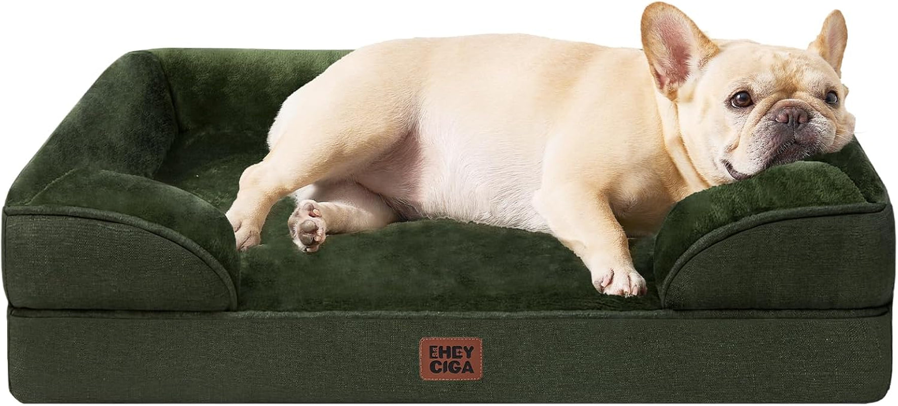 Orthopedic Dog Beds for Large Dogs, Waterproof Memory Foam Large Dog Bed with Sides, Non-Slip Bottom and Egg-Crate Foam Pet Couch Bed with Washable Removable Cover, Grey