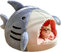 Shark-Shaped Cozy Cat Bed – Warm Hideout House for Cats & Small Pets