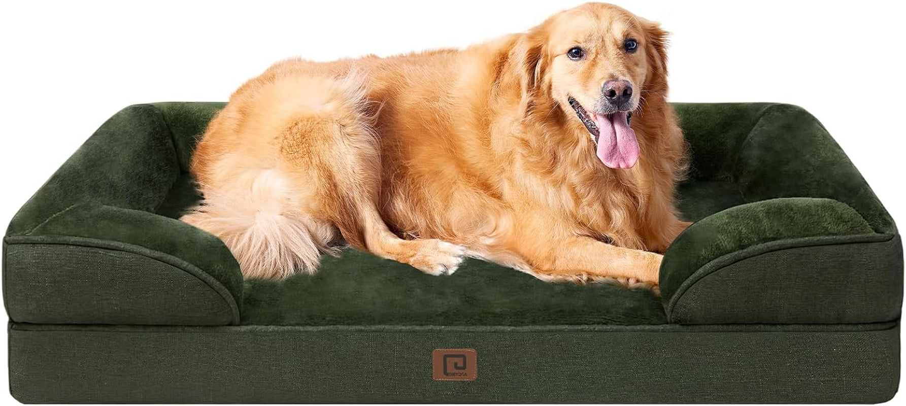 Orthopedic Dog Beds for Large Dogs, Waterproof Memory Foam Large Dog Bed with Sides, Non-Slip Bottom and Egg-Crate Foam Pet Couch Bed with Washable Removable Cover, Grey