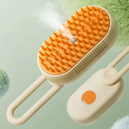 3-in-1 Steam Pet Grooming Brush – Deshedding, Massage & Hair Removal