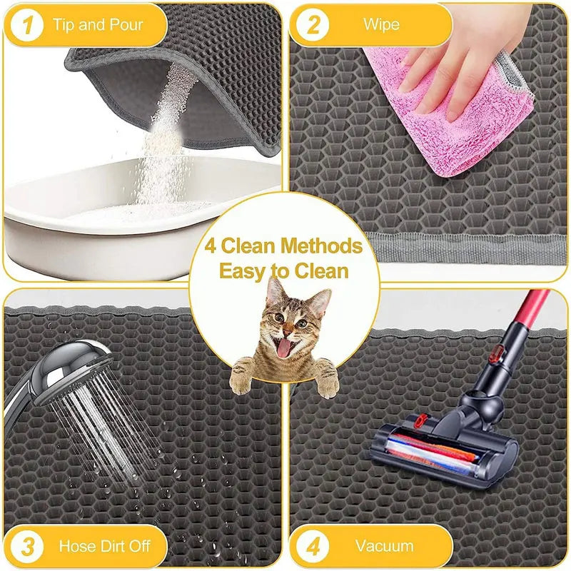 Double-Layer Cat Litter Trapping Mat – Waterproof, Easy-Clean Litter Catcher