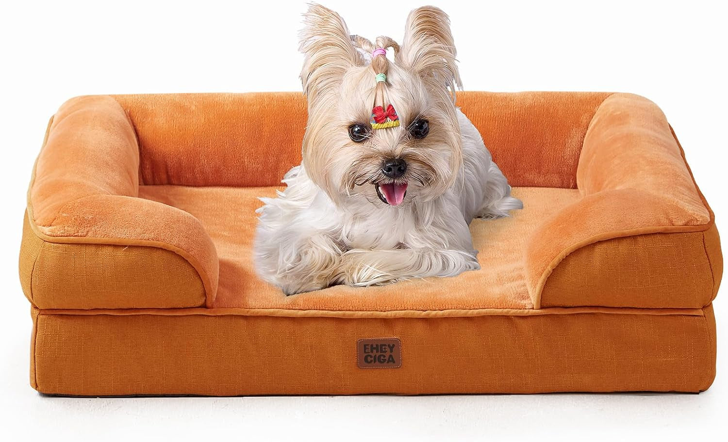 Orthopedic Dog Beds for Large Dogs, Waterproof Memory Foam Large Dog Bed with Sides, Non-Slip Bottom and Egg-Crate Foam Pet Couch Bed with Washable Removable Cover, Grey