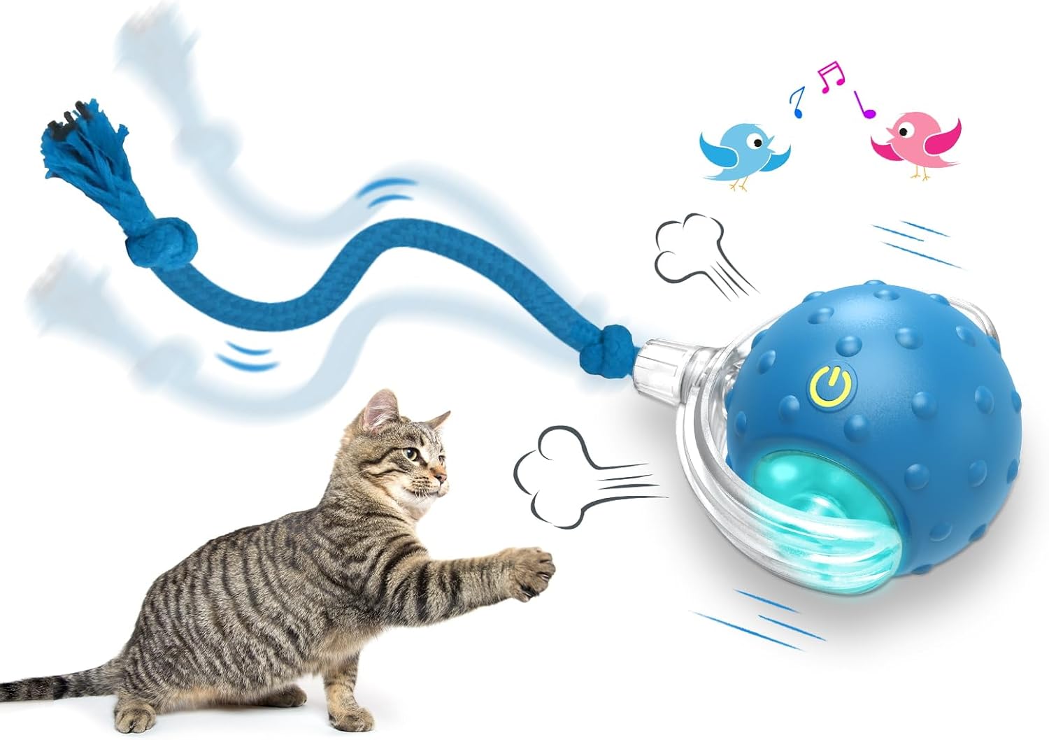 Motion-Activated Interactive Cat Ball – Rolling, Chirping Toy for Endless Indoor Play