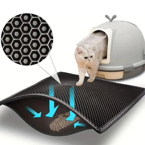 Double-Layer Cat Litter Trapping Mat – Waterproof, Easy-Clean Litter Catcher