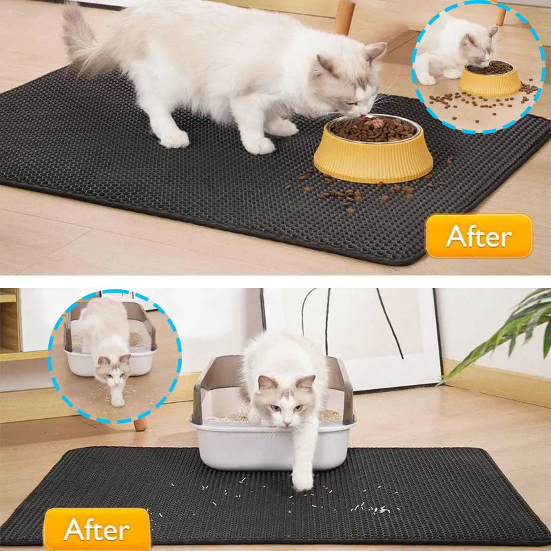 Double-Layer Cat Litter Trapping Mat – Waterproof, Easy-Clean Litter Catcher