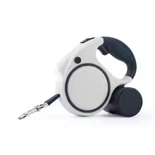 16FT Retractable Dog Leash with LED Light & Poop Bag Dispenser – Reflective Nylon Leash for Small, Medium & Large Dogs