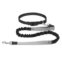 Hand-Free Dog Leash for Walking, Running & Jogging – Adjustable Waist Belt Bungee Leash with Reflective Stitching