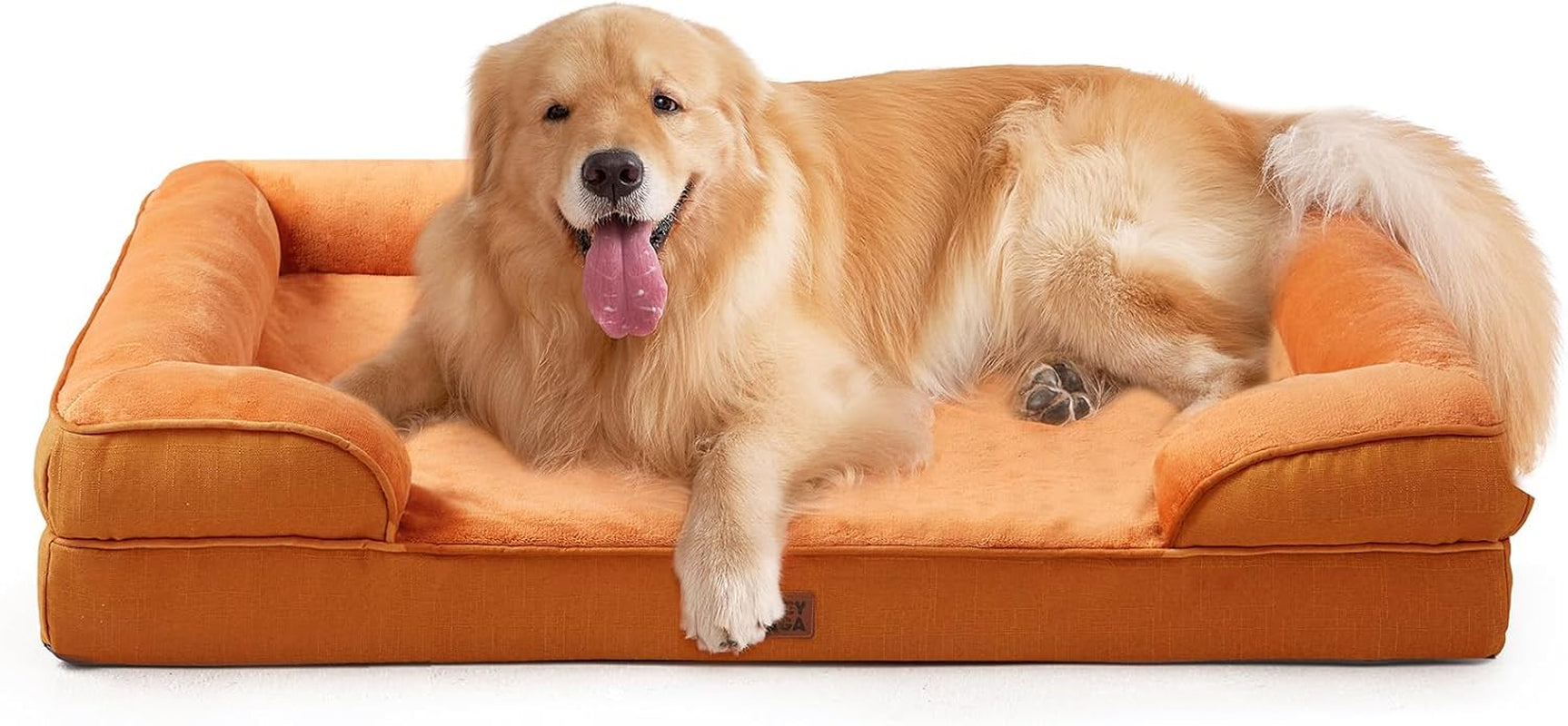 Orthopedic Dog Beds for Large Dogs, Waterproof Memory Foam Large Dog Bed with Sides, Non-Slip Bottom and Egg-Crate Foam Pet Couch Bed with Washable Removable Cover, Grey