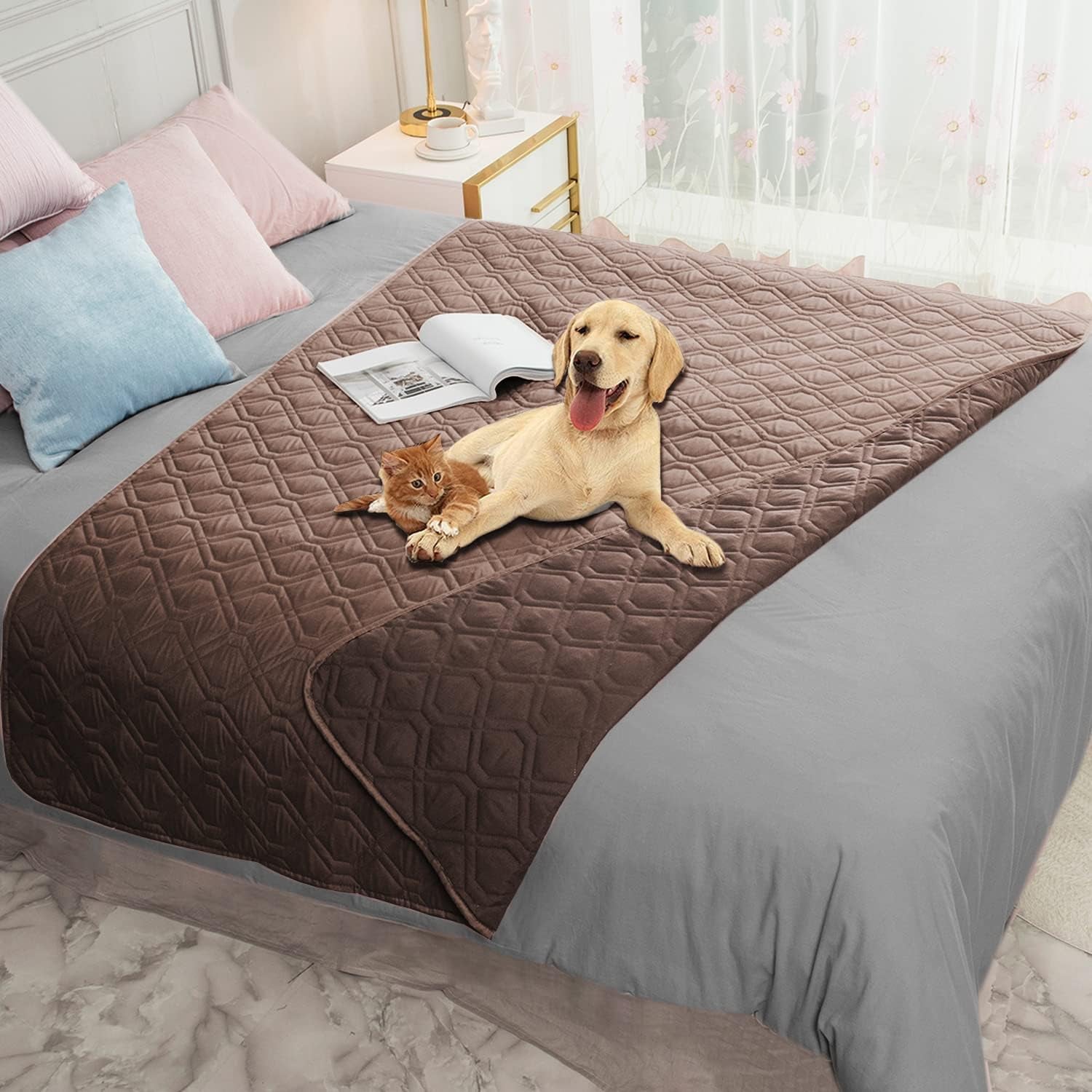 Waterproof Dog Bed Cover Pet Blanket for Furniture Bed Couch Sofa Reversible