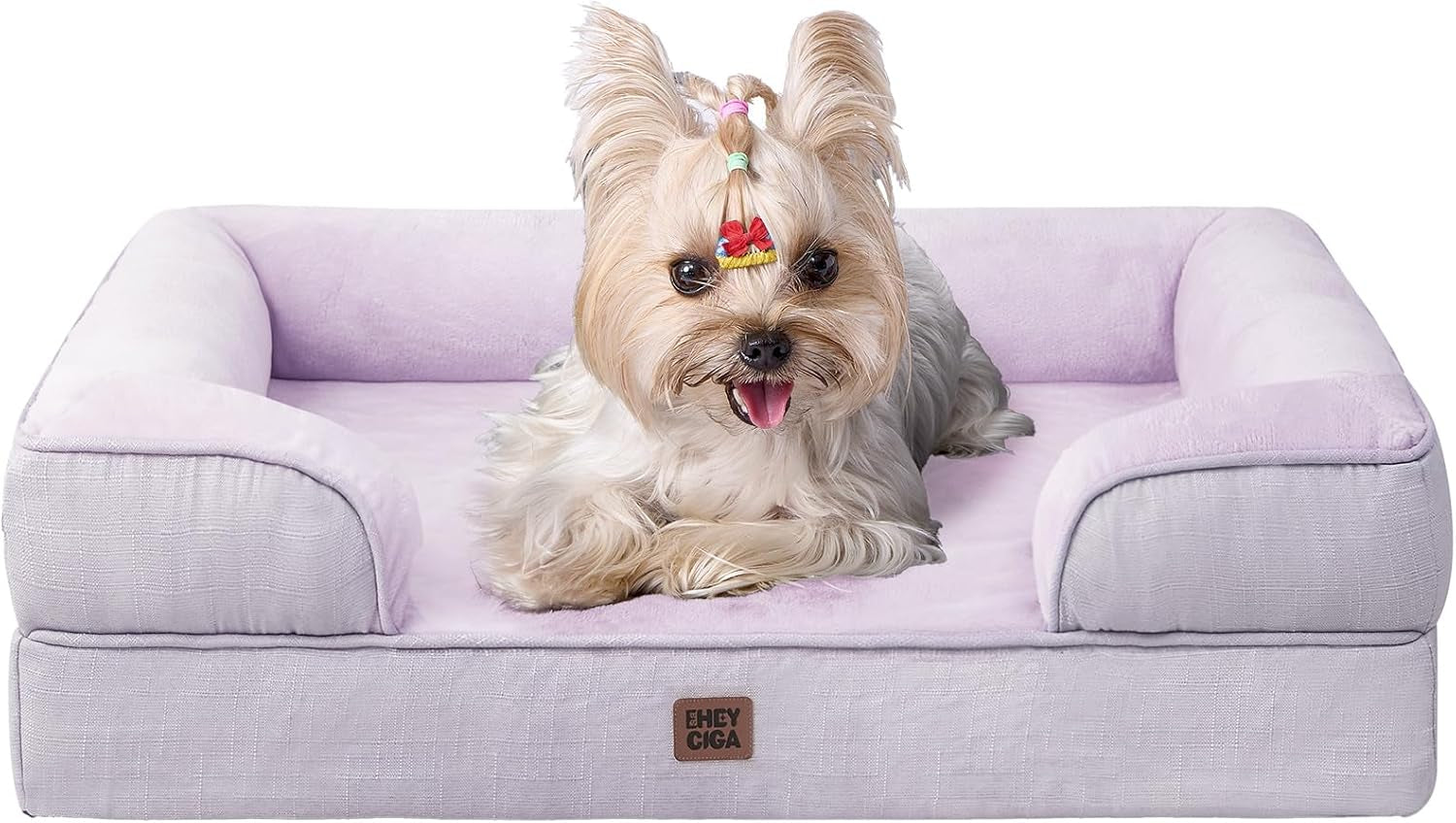 Orthopedic Dog Beds for Large Dogs, Waterproof Memory Foam Large Dog Bed with Sides, Non-Slip Bottom and Egg-Crate Foam Pet Couch Bed with Washable Removable Cover, Grey