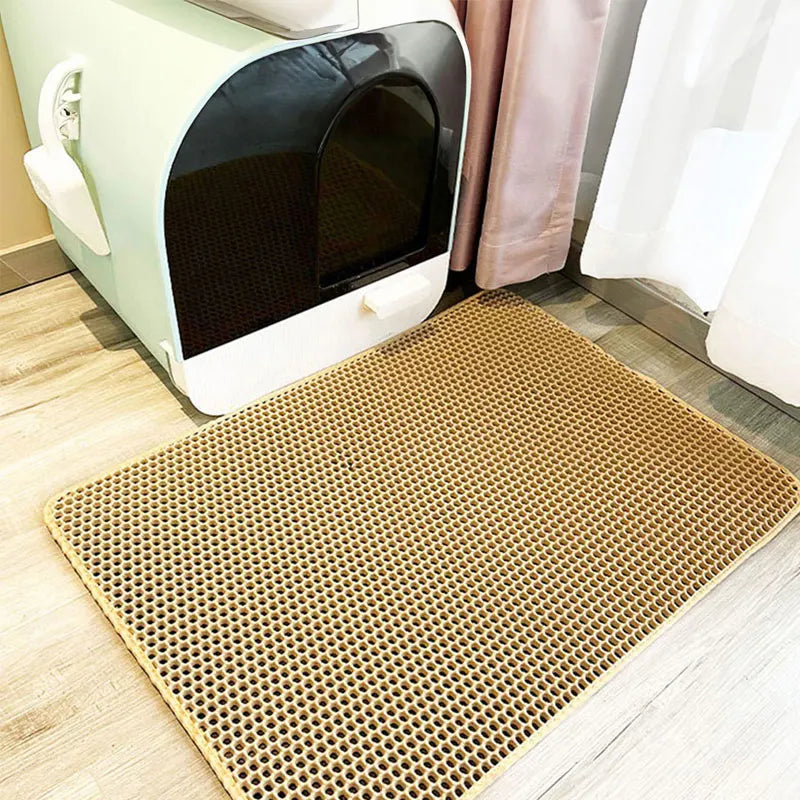 Double-Layer Cat Litter Trapping Mat – Waterproof, Easy-Clean Litter Catcher